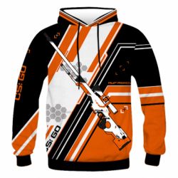 Чоловіче 3D худі CS: GO AWP Asiimov Skin - PrintSalon