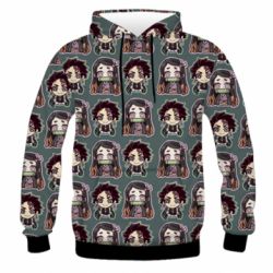 Мужское 3D худи Cute Tanjiro with Nezuko - PrintSalon