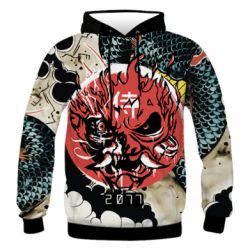 Чоловіче 3D худі Cyberpunk 2077 Dragon - PrintSalon