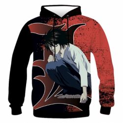 Мужское 3D худи Death Note El - PrintSalon