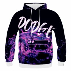 Чоловіче 3D худі Dodge Art neon - PrintSalon