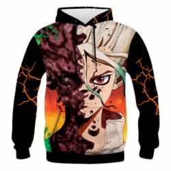 Мужское 3D худи Доктор Стоун Арт - PrintSalon