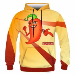 Чоловіче 3D худі Edison Pepper - PrintSalon