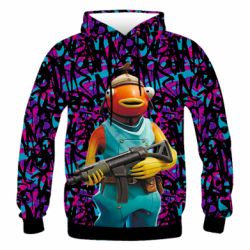 Мужское 3D худи Fishstick With A Gun - PrintSalon