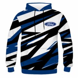 Чоловіче 3D худі Ford logo and art - PrintSalon