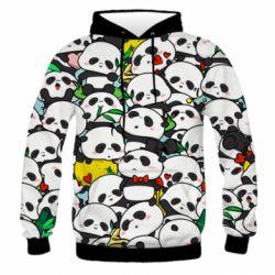 Чоловіче 3D худі Funny pandas - PrintSalon
