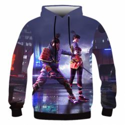 Мужское 3D худи Garena Free Fire Samurai Team - PrintSalon