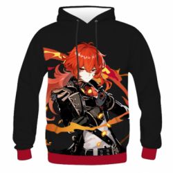 Чоловіче 3D худі Genshin Impact Diluc - PrintSalon