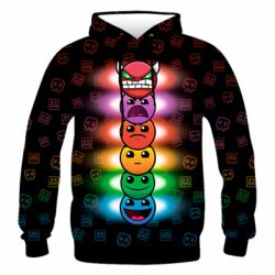 Чоловіче 3D худі Geometry Dash Levels - PrintSalon