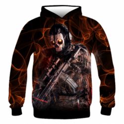 Мужское 3D худи Ghost On Fire - PrintSalon