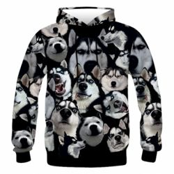 Чоловіче 3D худі Husky Emotions - PrintSalon