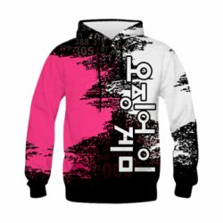 Чоловіче 3D худі Гра в Кальмара бризки - PrintSalon