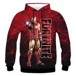 Мужское 3D худи Iron Man Fortnite - PrintSalon