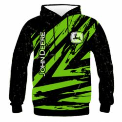 Чоловіче 3D худі John Deere and green background - PrintSalon