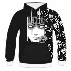 Мужское 3D худи Junji Ito - Shock - PrintSalon
