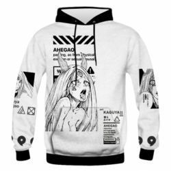 Мужское 3D худи Kaguya Ahegao - PrintSalon