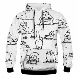 Чоловіче 3D худі Кіт Саймона - PrintSalon