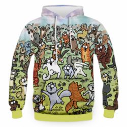 Чоловіче 3D худі Коти танцюють - PrintSalon