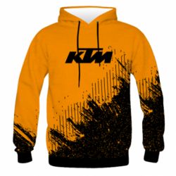 Мужское 3D худи KTM and grunge background - PrintSalon