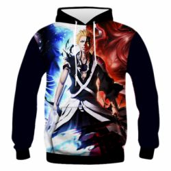 Мужское 3D худи Kurosaki Ichigo Bankai-PrintSalon Мужское 3D худи Kurosaki Ichigo Bankai