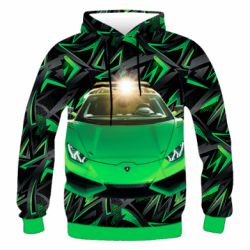 Мужское 3D худи Lamborghini Huracan - PrintSalon
