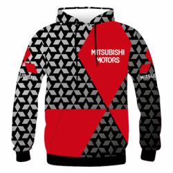 Мужское 3D худи Logo Mitsubishi Motors - PrintSalon