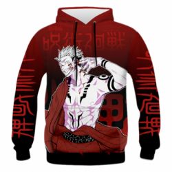 Чоловіче 3D худі Магічна Битва - PrintSalon