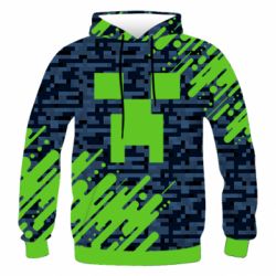 Мужское 3D худи Minecraft Creeper - PrintSalon