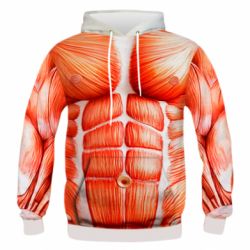 Чоловіче 3D худі Muscle suit - PrintSalon