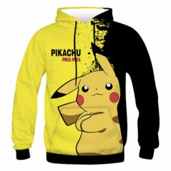 Мужское 3D худи Pikachu Pika Pika - PrintSalon