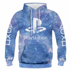 Чоловіче 3D худі Playstation on tai dai background - PrintSalon