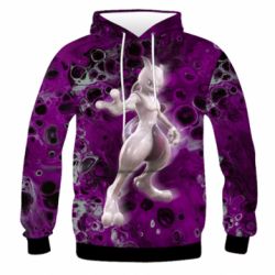 Мужское 3D худи Powerful Mewtwo - PrintSalon
