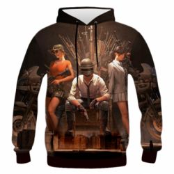 Мужское 3D худи Pubg on the throne - PrintSalon