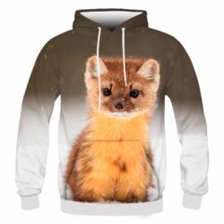 Мужское 3D худи Пушистая куница - PrintSalon
