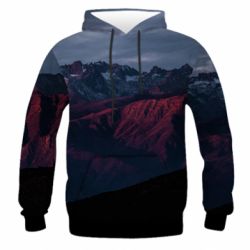 Чоловіче 3D худі Red mountains - PrintSalon