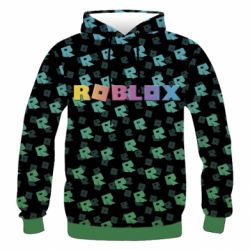 Мужское 3D худи Roblox And Logo 3D - PrintSalon