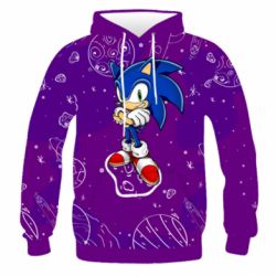 Чоловіче 3D худі Sonic and space - PrintSalon