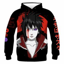 Чоловіче 3D худі Uchiha Sasuke Art - PrintSalon