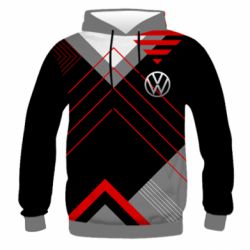 Мужское 3D худи Volkswagen logo and abstraction