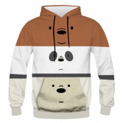 Чоловіче 3D худі We bare bears ice cream - PrintSalon
