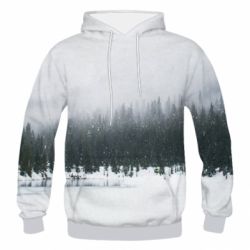 Чоловіче 3D худі Winter forest - PrintSalon