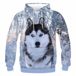 Чоловіче 3D худі Winter Husky - PrintSalon