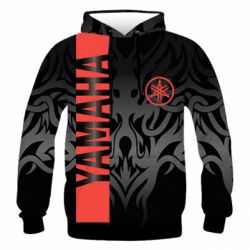 Мужское 3D худи Yamaha Red And Black - PrintSalon