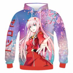 Мужское 3D худи Zero Two Darling In The Franxx - PrintSalon
