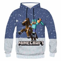 Чоловіче 3D худі Зимовий Майнкрафт - PrintSalon