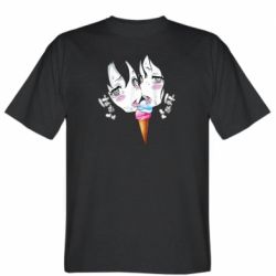 Мужская футболка Stedman Ahegao girl eating ice cream - PrintSalon