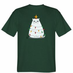Мужская футболка Stedman Cat and Christmas Lights - PrintSalon