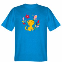 Мужская футболка Stedman Cat, Flowers and Butterfly - PrintSalon
