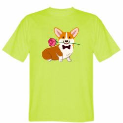 Мужская футболка Stedman Corgi With A Rose-PrintSalon Мужская футболка Stedman Corgi With A Rose