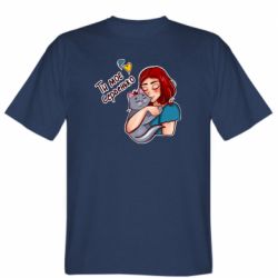 Мужская футболка Stedman Девочка с котом - ты мое сердечко - PrintSalon